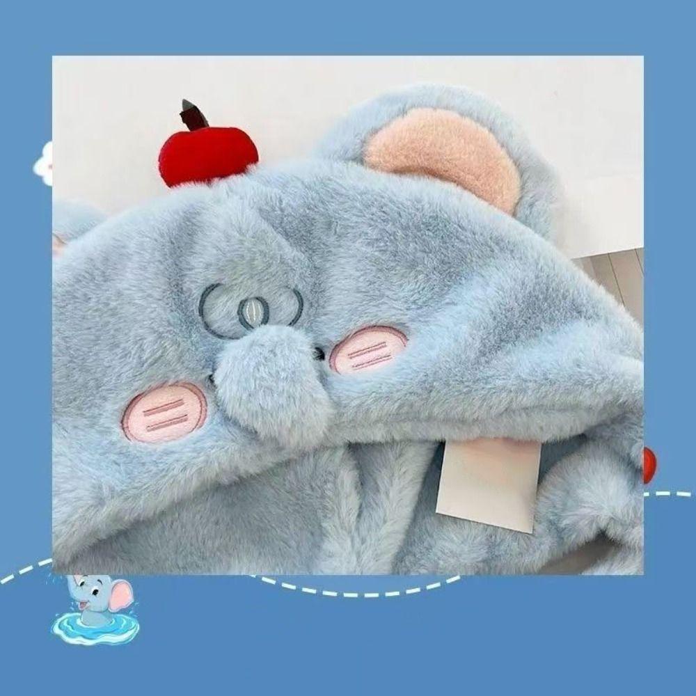 Korean Style Ear Protection Hat Cartoon Plush Pullover Hats Plush Earmuffs Cap Cycling Riding