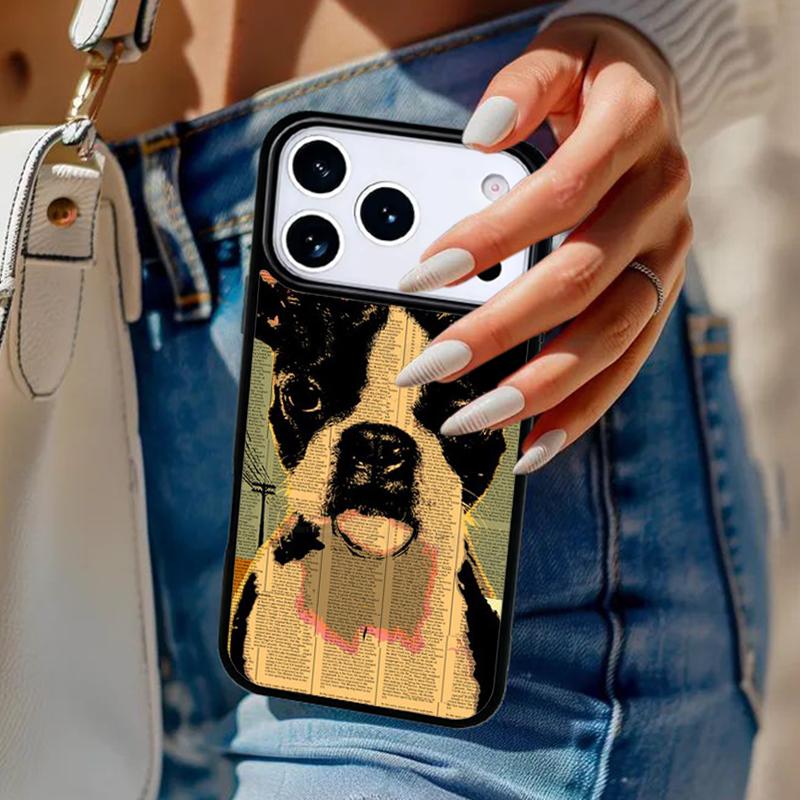 Boston Terrier Dog Faces Phone Case For iPhone 17 Air 14 15 13 12 Max Cover For Apple 14 15 16 16e 11 Pro Max Plus Coque