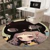 1pz Tappeto Rotondo Design Anime Tappetino Sedia da Ufficio con Stampa Gatto Carino, Decorazione Casa, Regalo