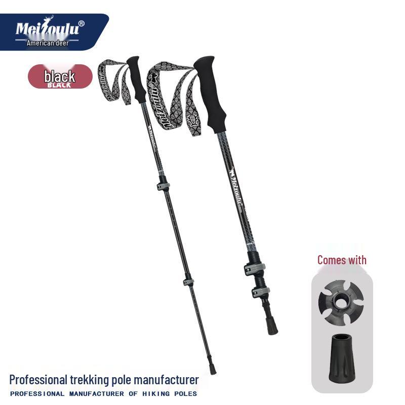 Телескопические алюминиевые треккинговые палки: Трехсекционная многофункциональная треккинговая и альпинистская палка