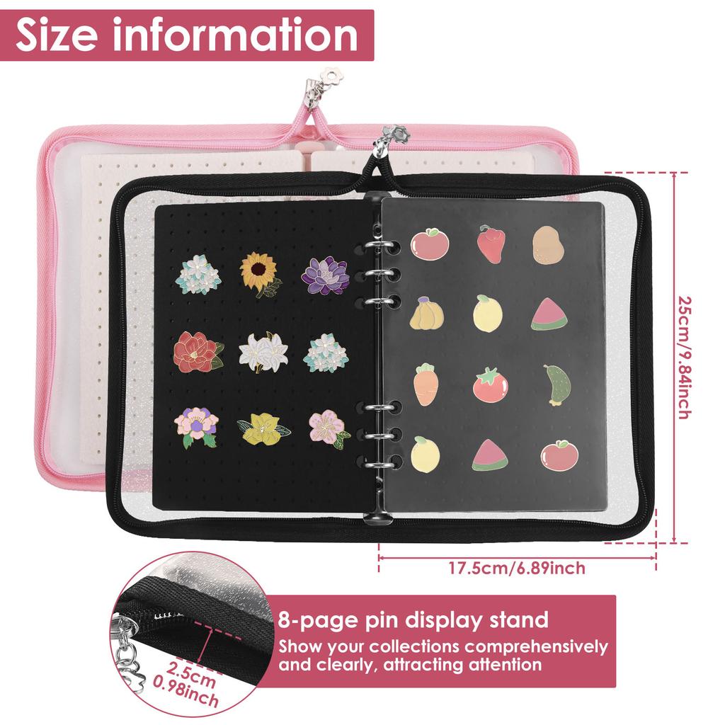Felt Pin Brooch Display Storage Book Large Capacity Foldable Metal Badge Chest Holder Box Pennant Brooch Board Jewelry Organizer