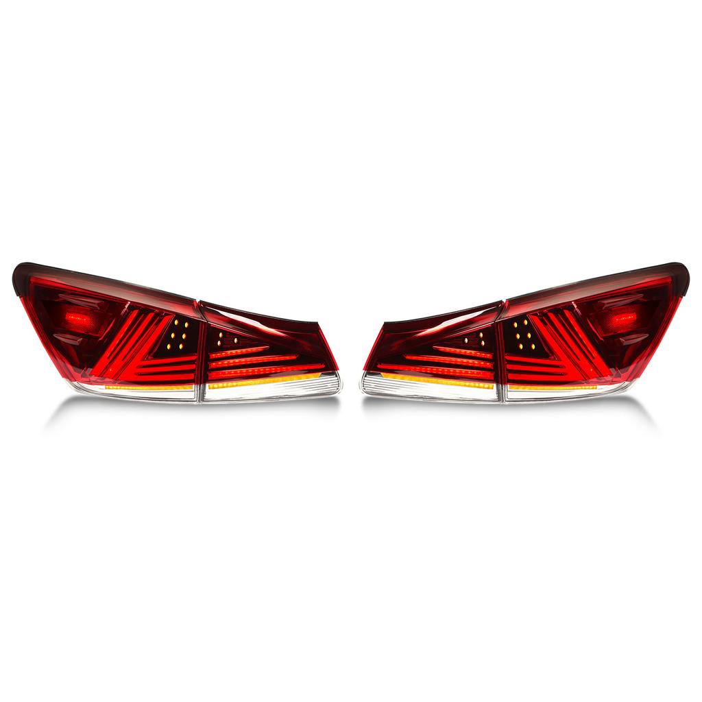 1 Pair Car LED Tail Lights Left Right Dynamic Turn Signal Rear Brake Lamps Fit For IS250 IS350 XE20 2006 to 2013