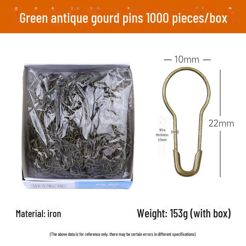 Gourd-Shaped Metal Safety Pins: Iron, Copper, Stainless Steel In Gold, Silver, Black - Clothing Tags/Small Pin Buckles