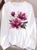 (Asian Size) butterfly style Long Sleeve T-shirts Casual Clothing Women o-neck Print T Shirt autumn winter spring Fashion Top Graphic Tee