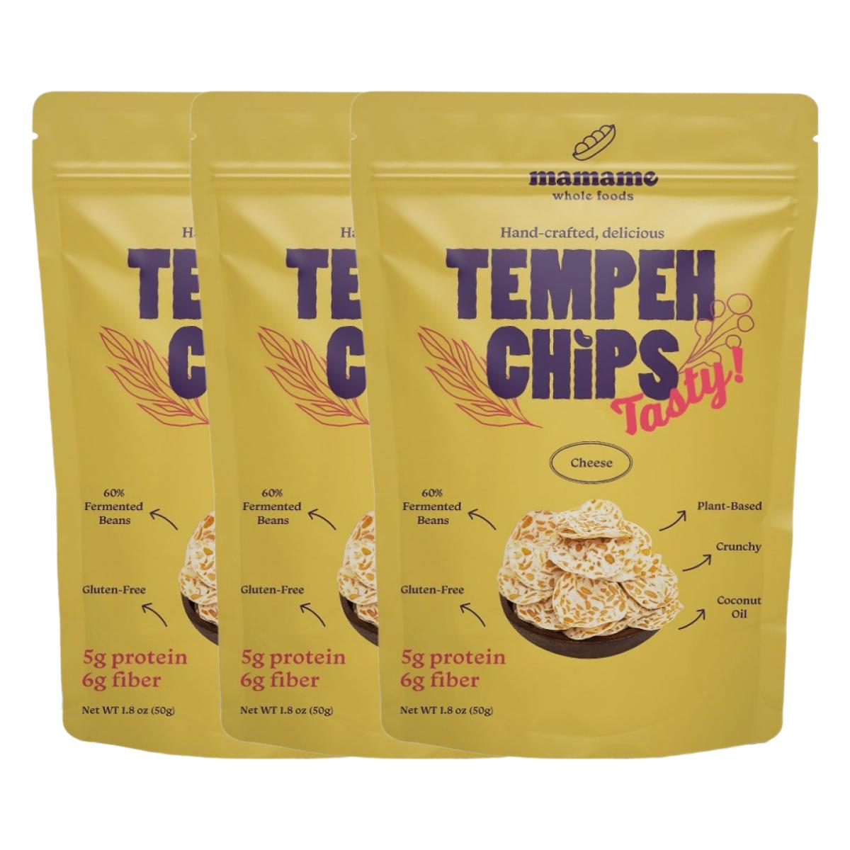 Seoul Pantry Light Mamame Tempeh Chips Cheese Crispy Savory Snack 50G X 3 Pack