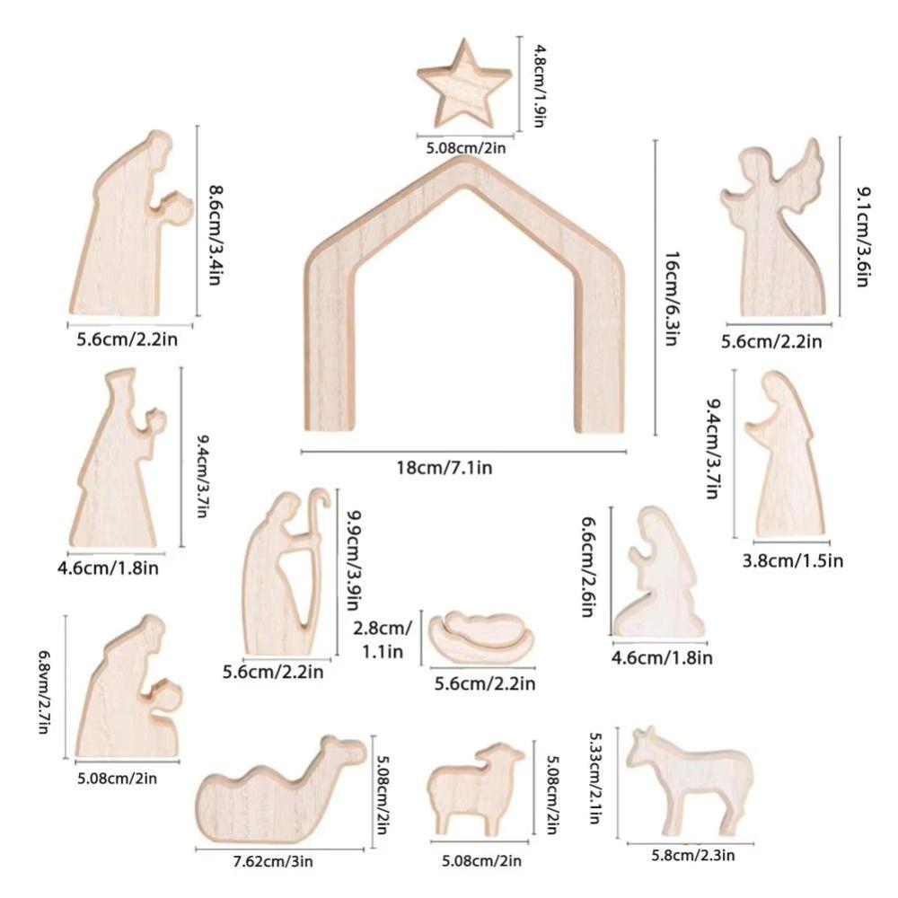 Mini Nativity Scene Decorations Stable Wooden Nativity Scene Set Nativity Scene Table Centerpiece