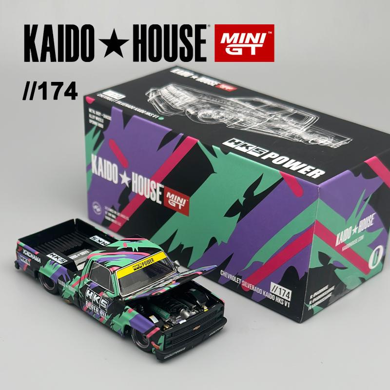 Kaido House MINIGT Chevrolet Silverado KAIDO HKS V1 pickup alloy car Model 174