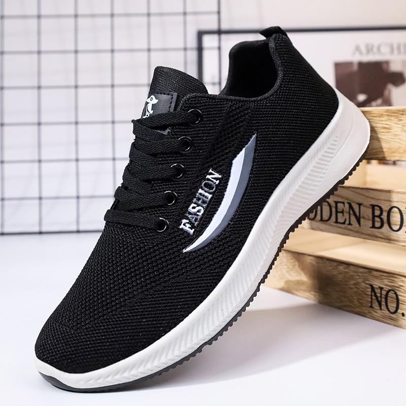 New Korean Version of Casual Sports Shoes Sports Fly-woven Running Shoes Comfortable and Non-slip Casual Men's Shoes Trendy Versatile Men's Shoes