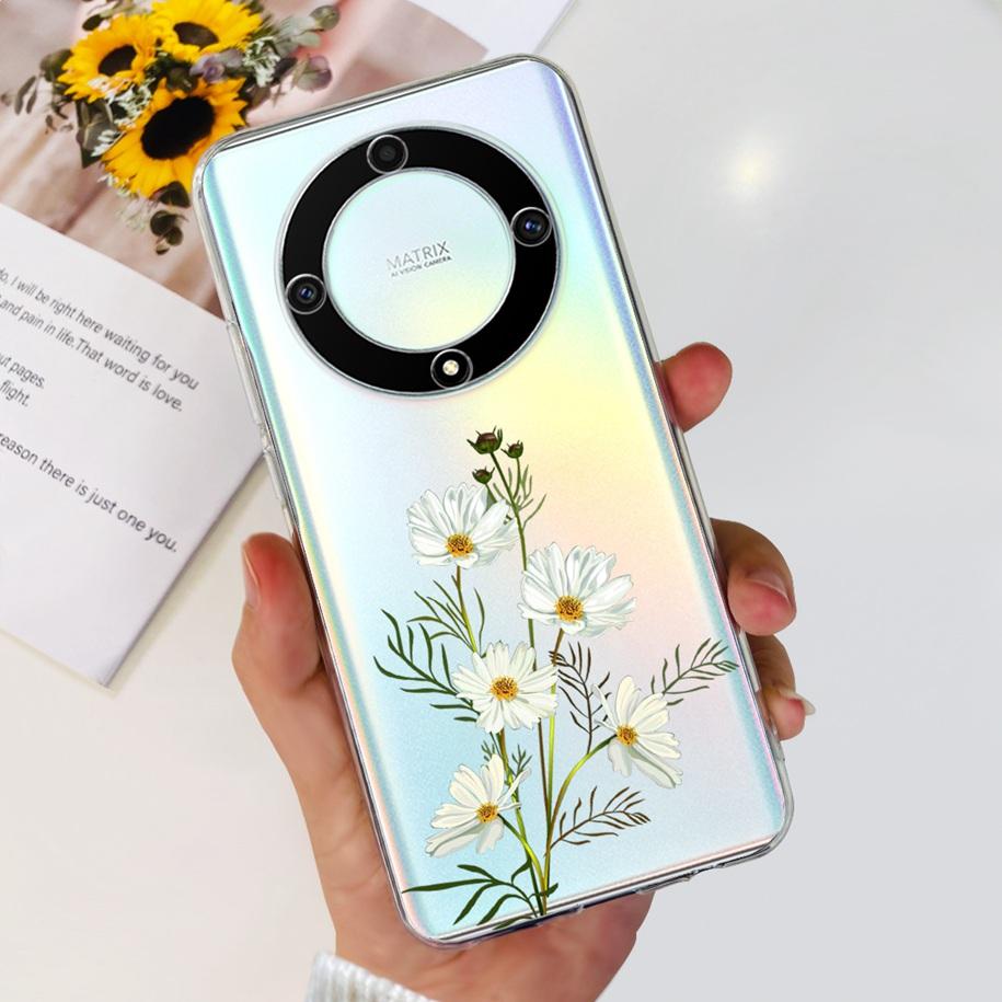 For Honor X9b 5G Case 2023 Fashion Flower Clear Silicone Soft Back Cover For Honor X9a RMO-NX1 Funda HonorX9 X 9 X 9B X 9A Coque