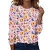 Women's Daily Casual Long Sleeved Easter Printed Round Neck Top