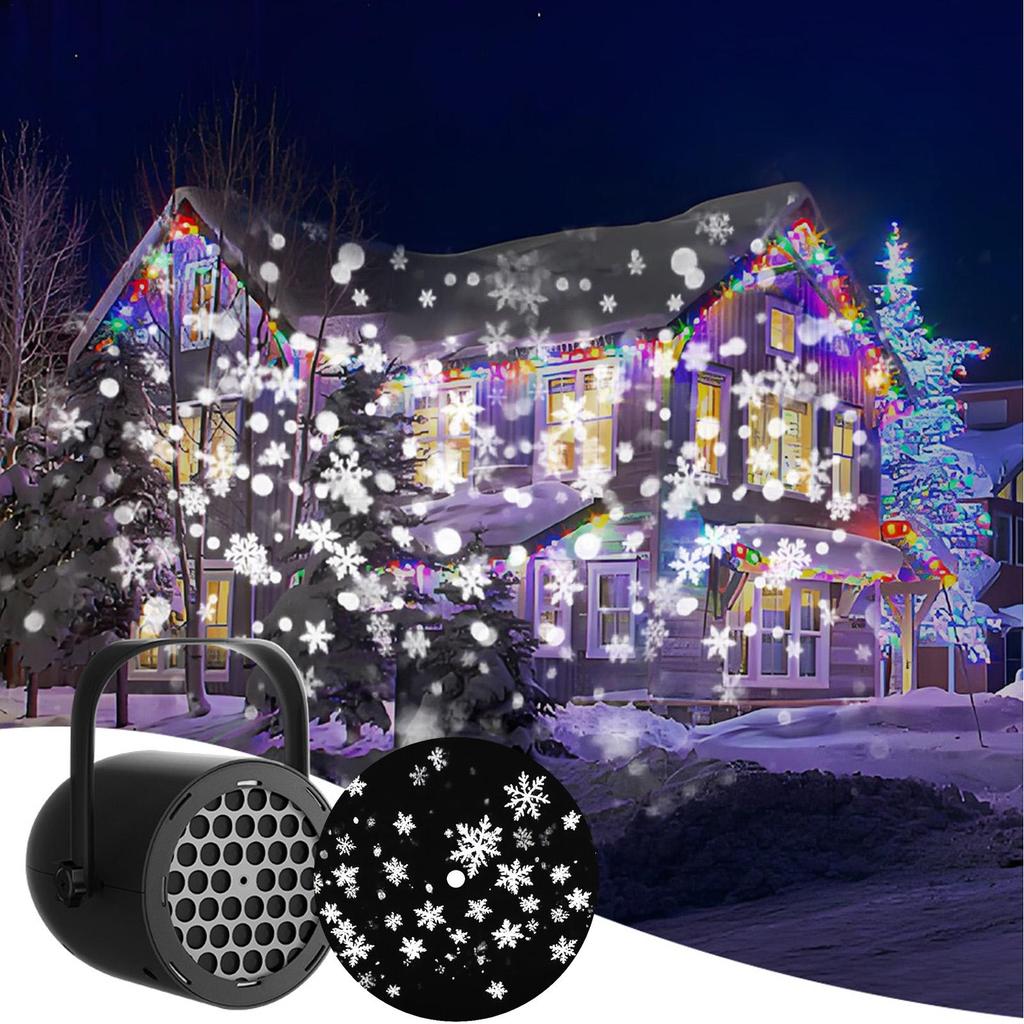 USB Christmas Projector Lights Outdoor Ambient Lighting Christmas Decorations Holiday Light  LED Snowflake Projector Rotating