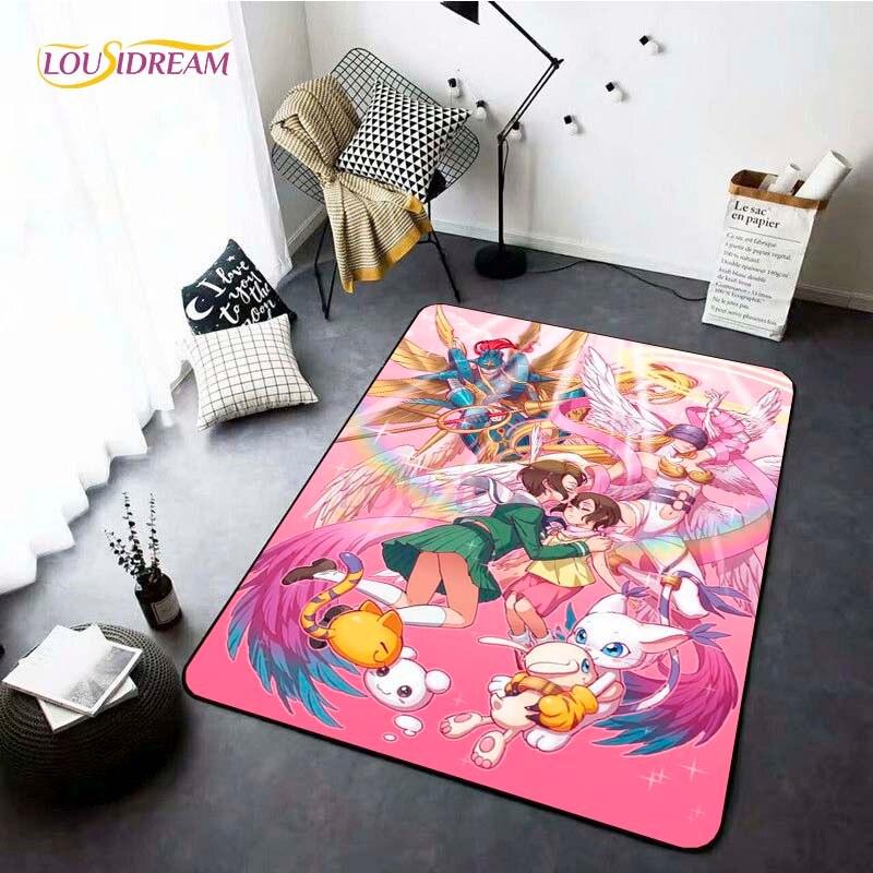 Neue Cartoon Digimon Teppiche für Wohnzimmer Rom Anime Teppich Schlafzimmer weiche Bodenmatte Anti-Rutsch-Fußmatte Home Decor Geschenk Picknick