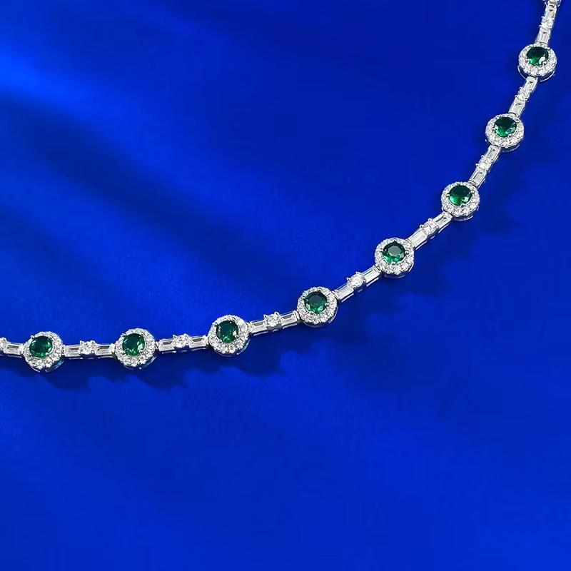 New S925 Silver Green Fairy Bracelet for Daily Classic Fashion Versatile High End Wedding Jewelry