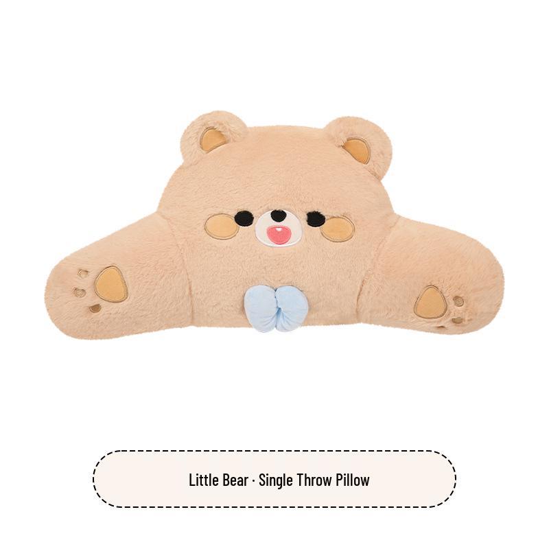 Universal Car Seat Cushion - Cute Cartoon Bear Design for Leapmotor C10/B01/B10/C11, Cotton Linen Fabric for All Seasons