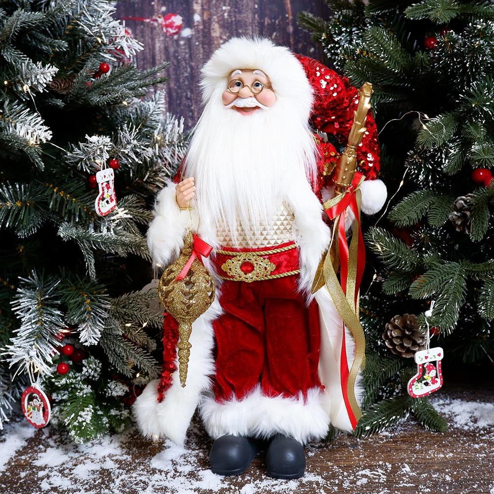 ABXMAS New Year 2024 Christmas Decorations For Home 45cm Santa Claus Doll Children Gifts Christmas Xmas Tree  Ornaments Navidad