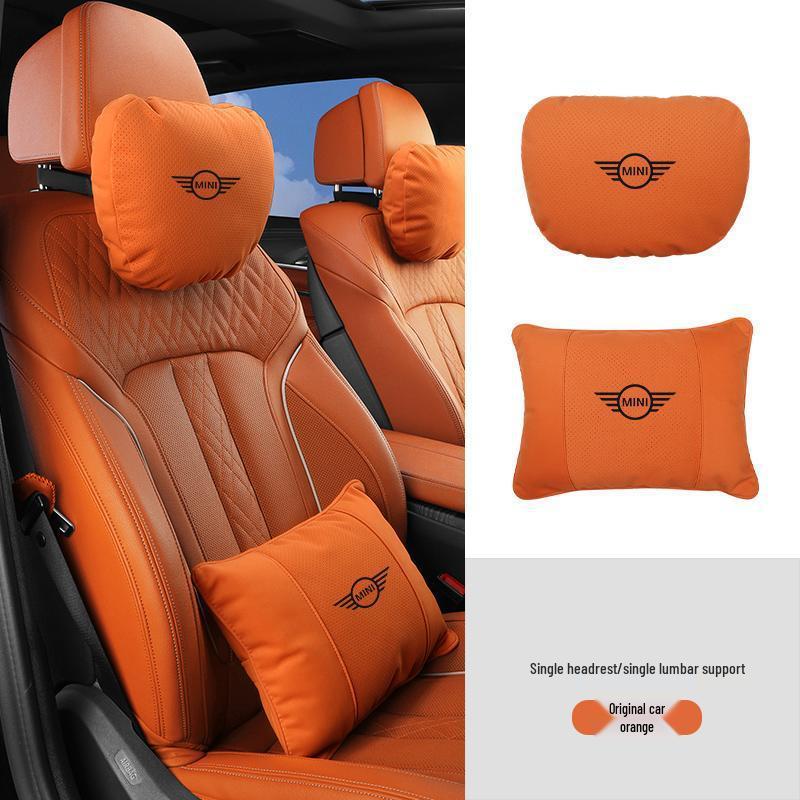 Supporto per la testa e lombare per auto BMW Mini: Cuscino in Camoscio per la Protezione di Collo e Schiena