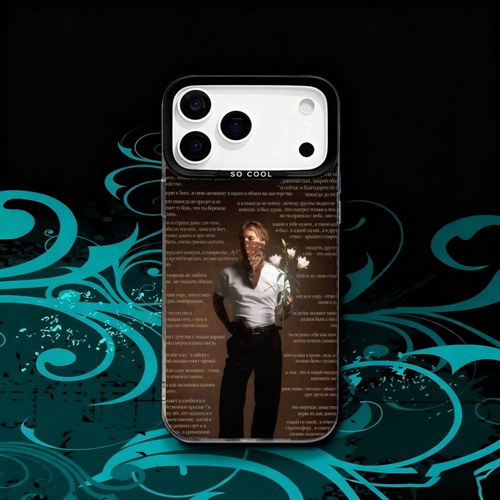 

Russian P-Pharaoh 10 13 For iPhone 17,16,15,14,13,12,X,8,Pro,Max,Plus,SE4,Air,Mini Anti-Slip Black IMD Matte Case iPhone17
