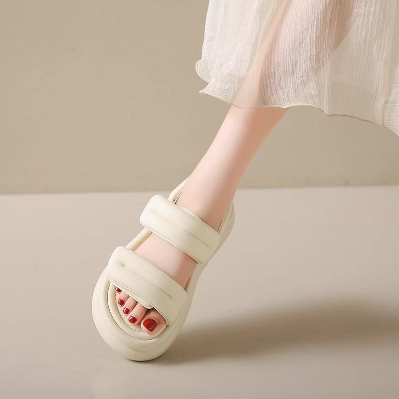 Platform sandals women's new 2025 summer versatile Velcro casual sports Roman beach shoes women