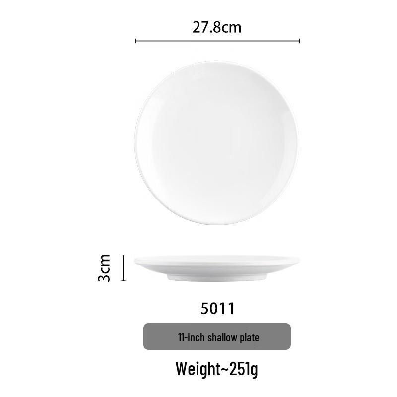 White Melamine 11-inch Round 3-Compartment Plate