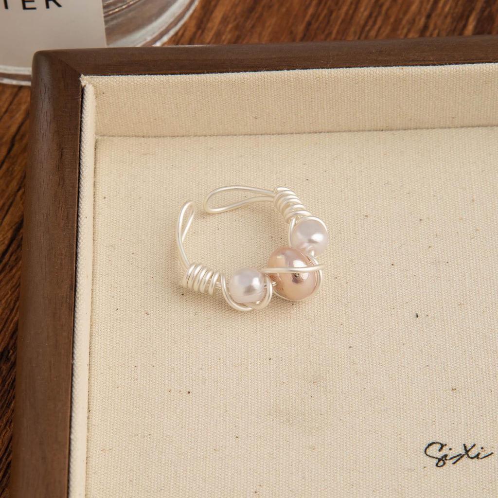 Korean Natural Stone Bead Open Ring – Stylish Dopamine Accessory for Women
