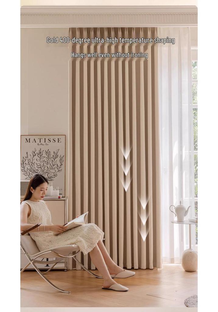 Chu Yang Double-Sided Chenille Blackout Curtain – Custom Made for Living Room or Bedroom, High-End Design, Heat Insulating, Non-Fading.