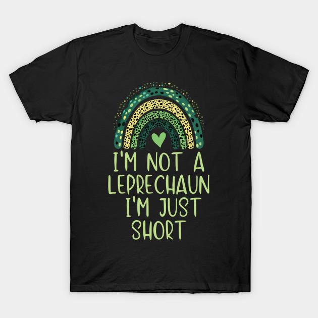Men Black Print T-shirt I M Not A Leprechaun I M Just Short Funny St. Patrick S Day No-Cut Transfer Paper Print Cotton Tshirt XL