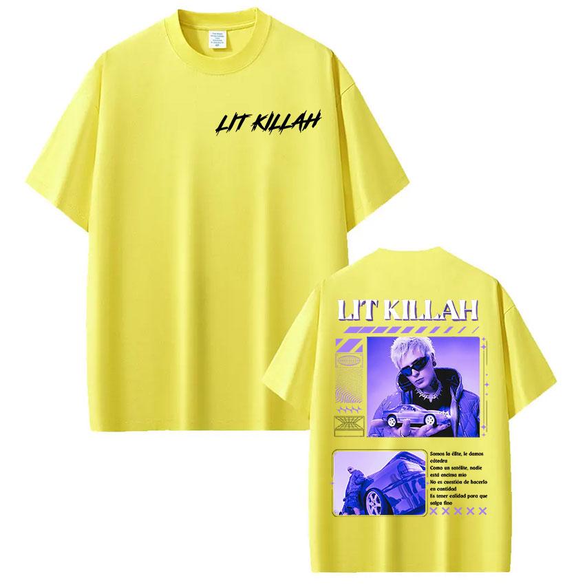 Rapper Lit Killah Album Tshirt Tour Merch Vintage Oversized Short Sleeve Tshirts Unisexs Hip Hop Gothic Punk T Shirts Streetwear