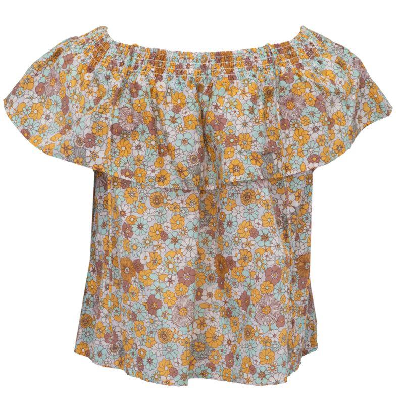 Marty schulterfreie Bluse mit großer Volant-Frau ANTIK BATIK