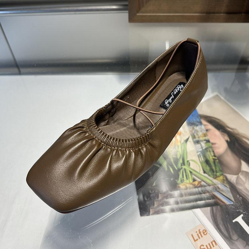 Fashion Fashion Shallow Ladies Mary Janes Flats Shoes Soft Female Square Toe Footwear Slip On Women Ballet Flats Shoes 2025 New