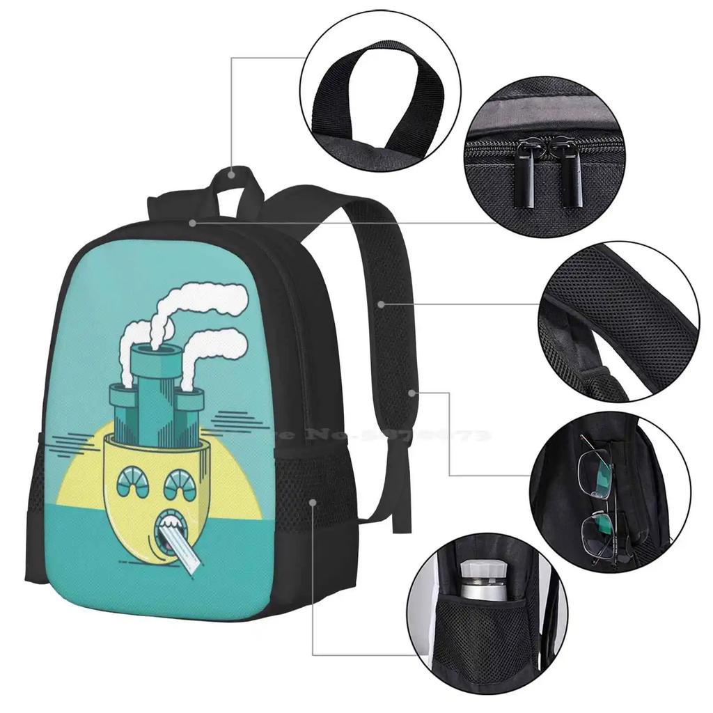 Letting Off Steam - In Color Hot Sale Schoolbag Backpack Fashion Bags Graphic Cartoon Character Unique Wacky Creative Pop