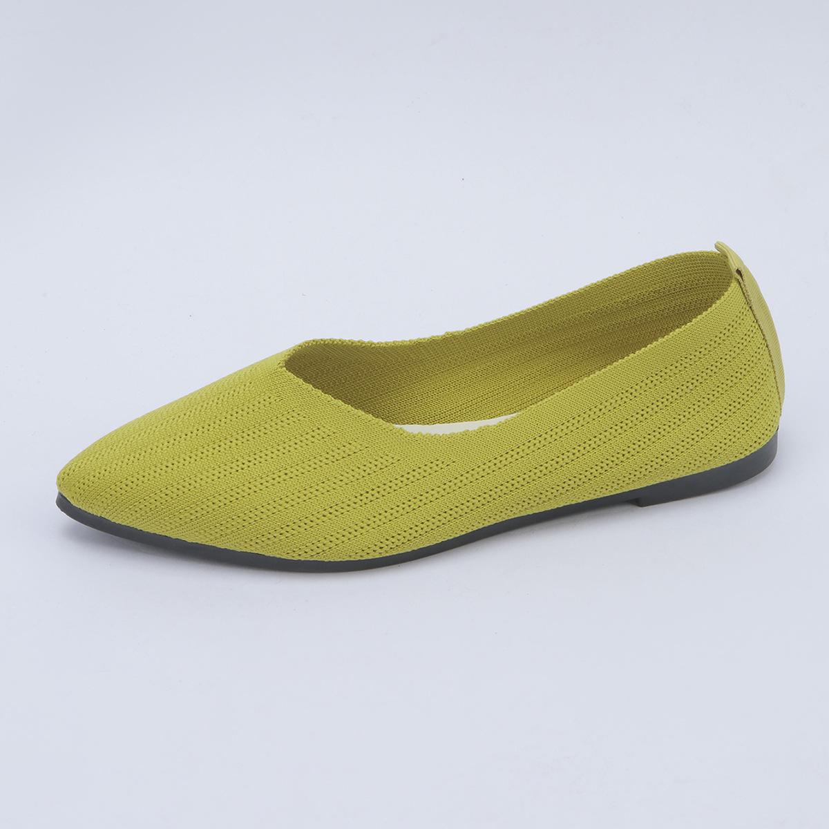 

Импортные товары, большие размеры, неглубокий носок, летающие плетеные одинарные туфли, популярные новые, острые, повседневные и удобные женские туфли, место 43 светло-зеленый