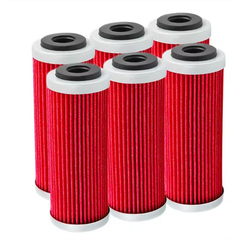 

For SX SXF 250 EXC 350 450 505 400 530 For Husaberg FE250 FE350 FC FX FE FS Oil Filters- Motorcycle 6-Pack червоний