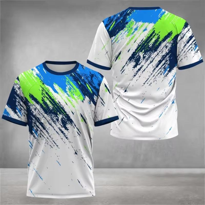 Men 3D T-Shirts Short Sleeve Summer Clothing New Large Size Sports Unisex  Running Round Neck Tops