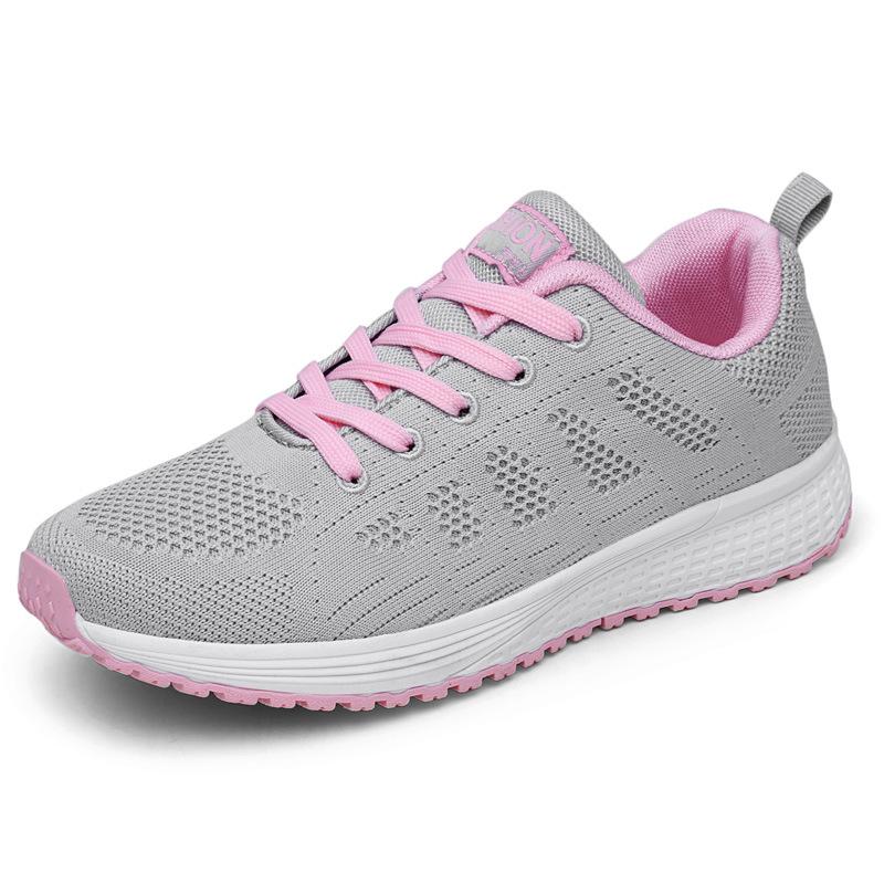 Breathable Mesh Women Running Shoes Light Casual Sneakers Fashion Knitted Casual Sports Shoes Walking Flats