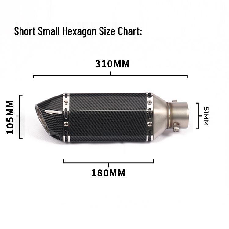 Huanglong Motorcycle Carbon Hex Exhaust for 600NINJA, 400CBR, 500R3, R25, GSX250