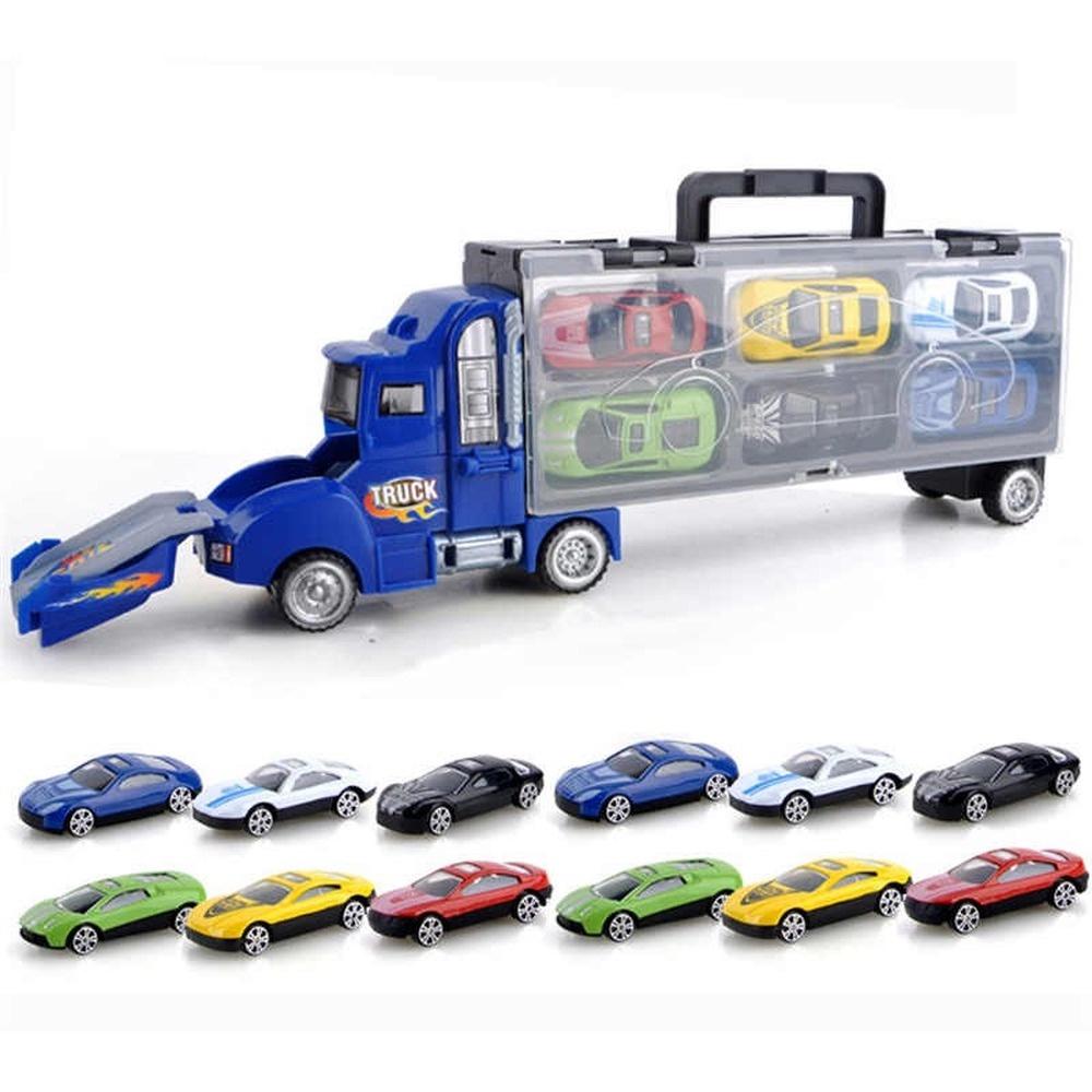 Clearance SalesKLT 1:64 Toy Car Set 13PCS/set Catapult small car storage function Alloy Car Model Kids Toys