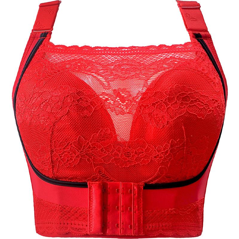 

Кружевной бюстгальтер большого размера, мягкое нижнее белье, нижнее белье без косточек, бюстгальтер со сборками BH 36, 38, 40, 42, 44, 46, 48, 50, чашка CDE 44/100E красный