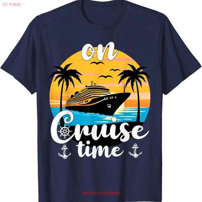 On Cruise Time Beach Summer Vacation Matching Family T Shirt  Vintage Washed Designer Clothes Breathable Fashion