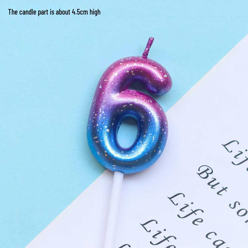 Large Rainbow Laser Number Balloons and Candles for Birthday Cakes and Party Decorations