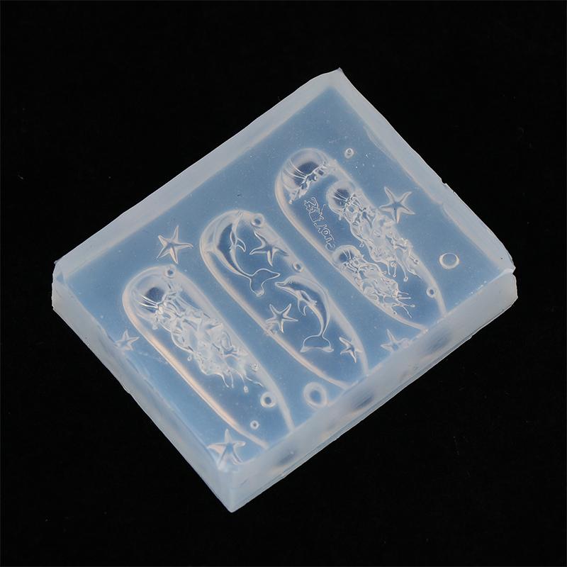 Ocean Series Animal Silicone Mold Seashell Conch Nail Jellyfish, Dolphin, Bow, Seashell 3D Soft Charm Manicure Mold Stencil Tool