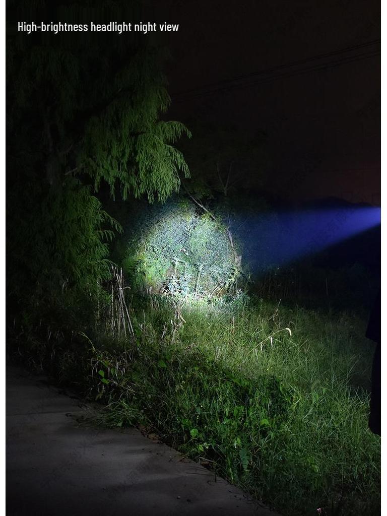 Cross-border Aluminum Flashlight with COB Warning Light & Telescopic Zoom