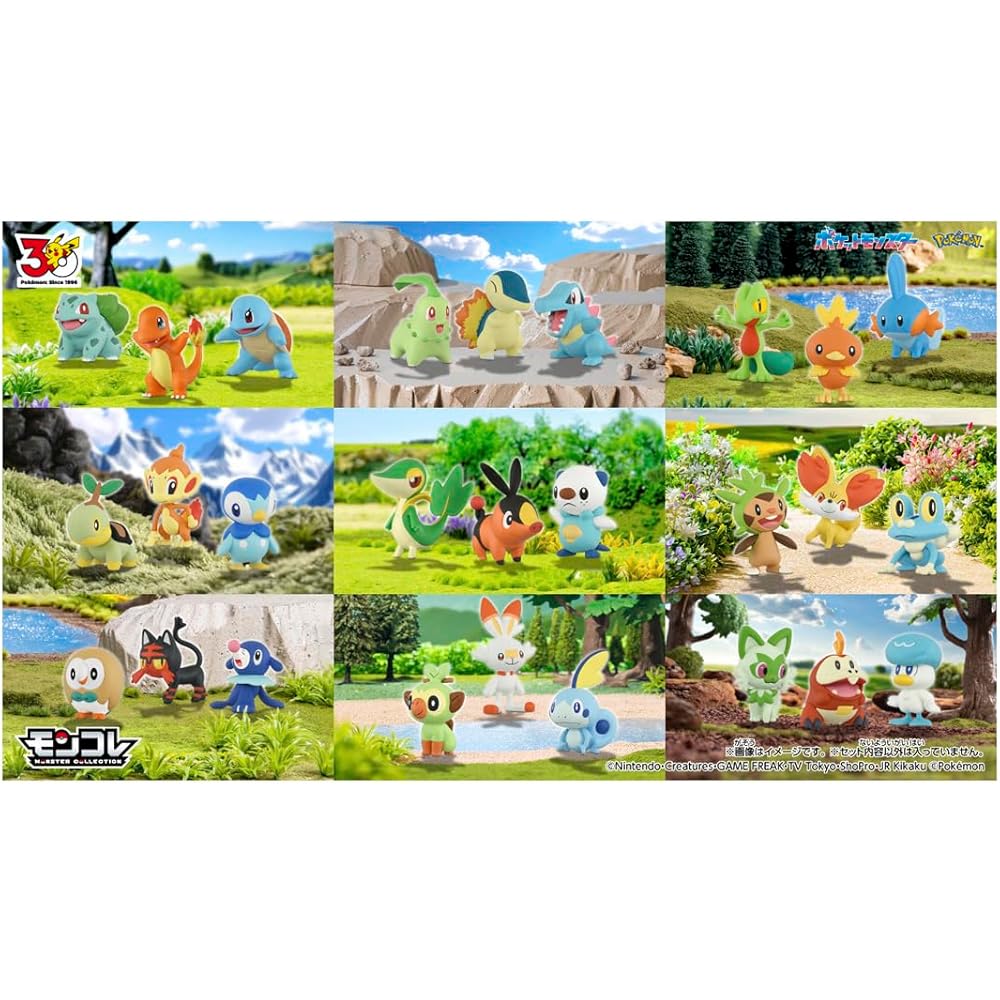 Takara Tomy Pokemon 30th Anniversary Moncolle Starter Set Paldia Region 3 Figures