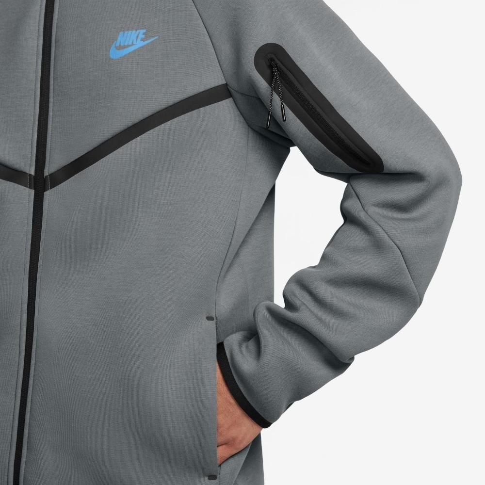 Nike Tech Fleece Full Zip Hoodie Smoke Grey Blue Hv0950 085smkgry Fbblu