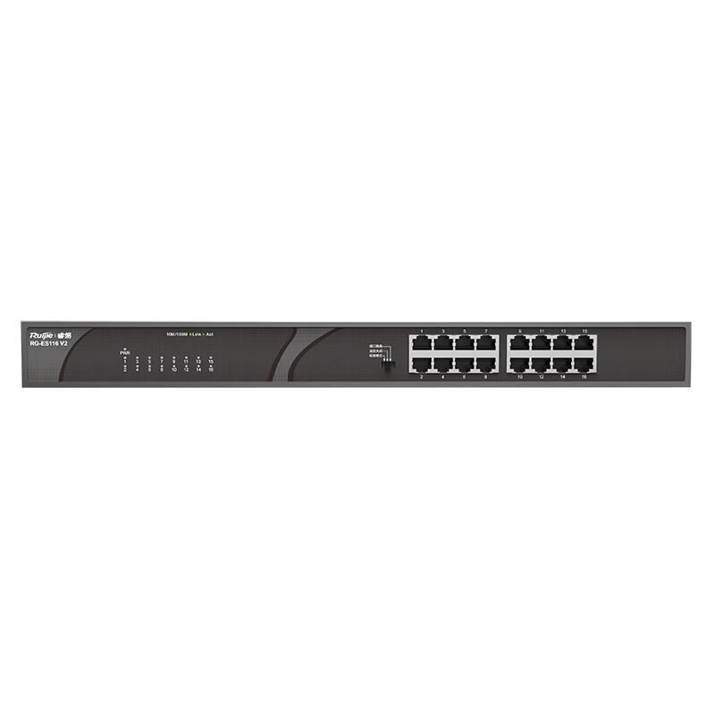 Switch Ethernet Não Gerenciado Ruijie RG-ES116 V2 de 16 Portas 100M