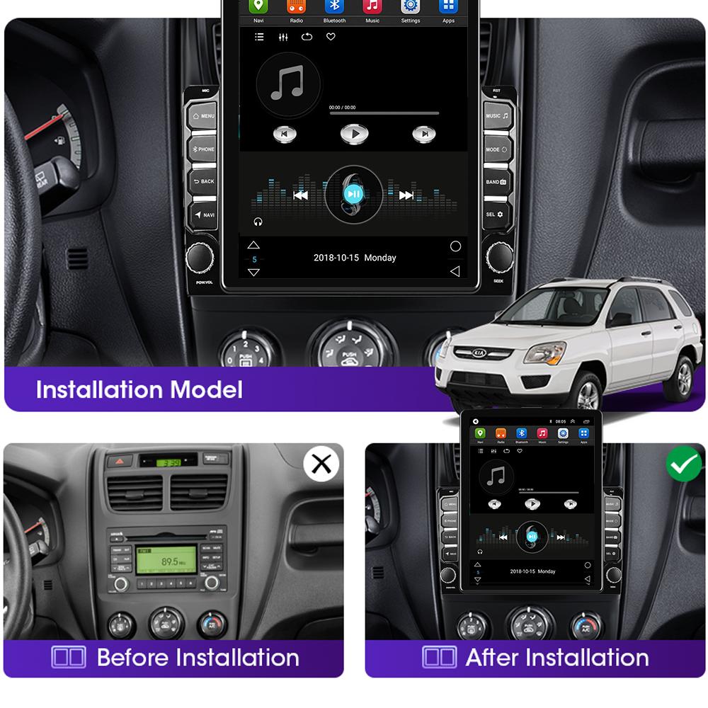 9.7 Inch Car Radio For KIA Sportage 2007-2011 Android 2 DIN Tesla Vertical Screen Carplay Auto Radio Multimedia Player 2+32GB