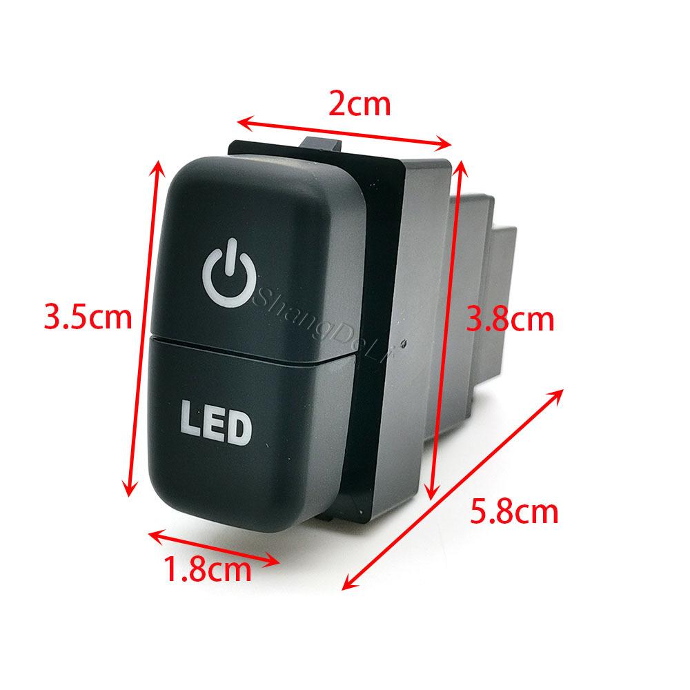 1PC Dual Switch LED Power Fan Front Rear Light Switch Button with wire For Mitsubishi Pajero V73 V93 Lancer Outlander ASX L200