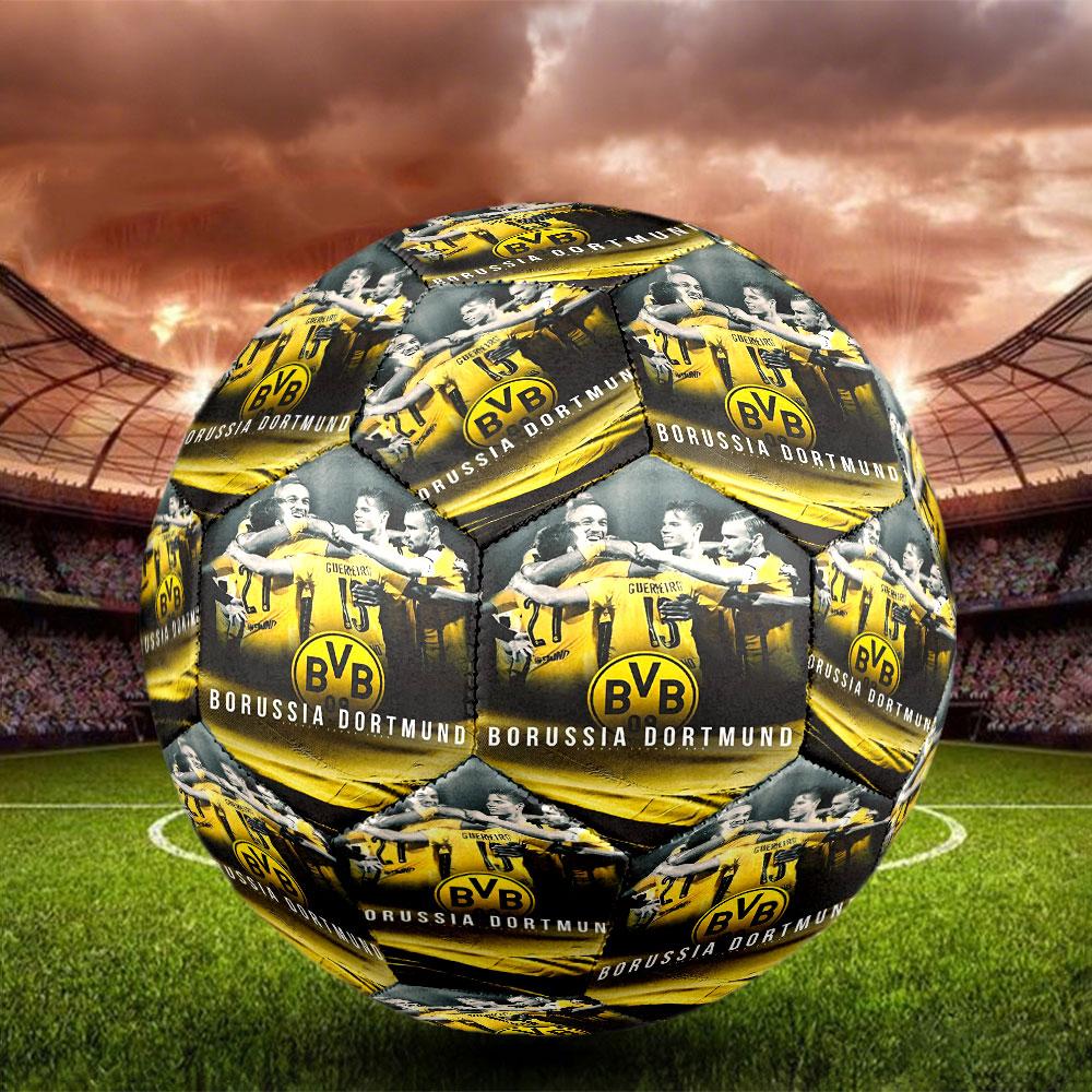 Borussia Dortmund Print Size 5 Soccer Ball, Standard Match Football for Sports Game and Team Practice, Ideal Gift for Soccer Fans