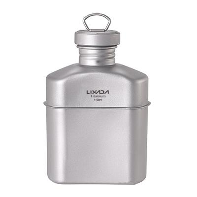 Lixada Titanium Water Bottle Ultralight Kettle Drinking Bottle with Camouflage Bag Outdoor