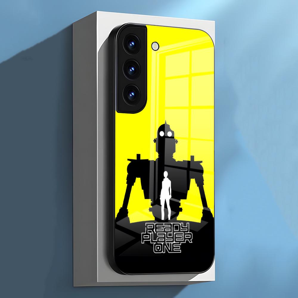 

R-Ready P-Player One Phone Case For Samsung S26 S25 S24 FE S23 S22 S21 Plus S20 Ultra Note20Ultra Black Glass Cover Galaxy S21 FE 5G
