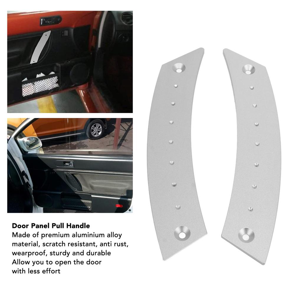 2pcs Door Panel Pull Handle Set Aluminium Alloy Labor Saving High Strength Rust Proof for Cars